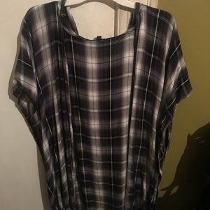 Flannel Pancho Hoodie
